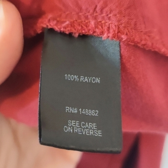 Torrid Burgundy Red Challis Button Front Midi Skirt Women's 1X Plus Size EUC - Picture 10 of 11